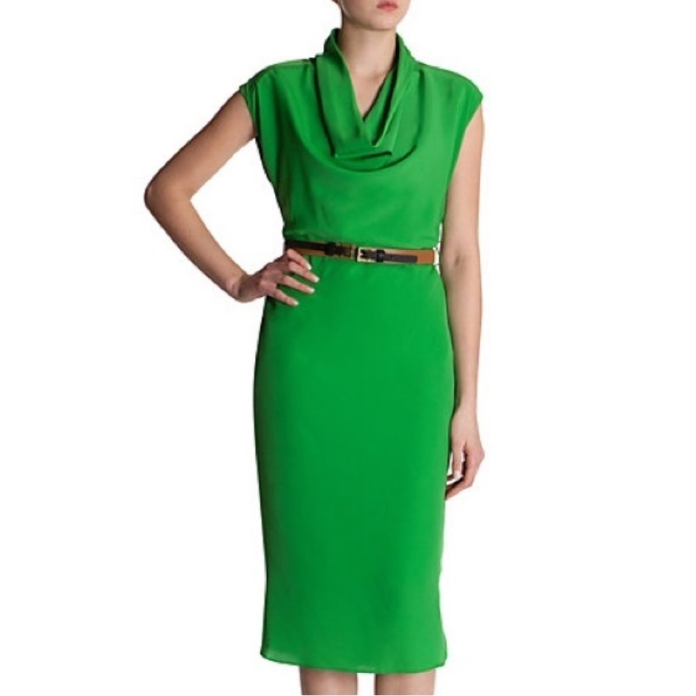 Ted Baker Green Cowl Neck Dress sz 1 #G